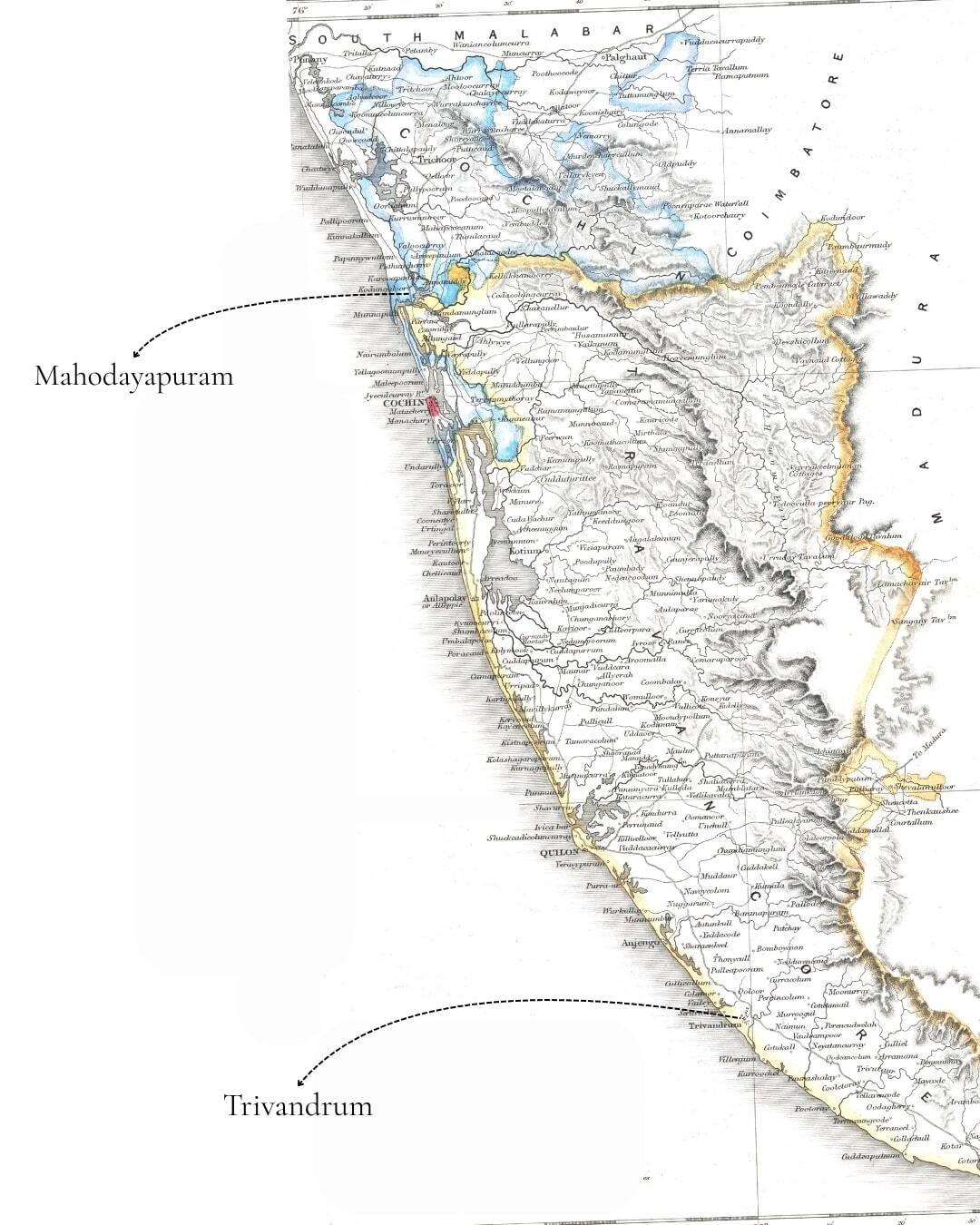 Map of Travancore